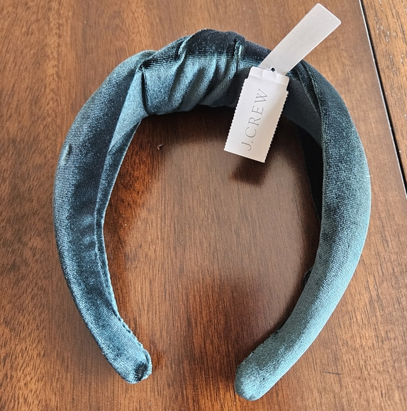 J.Crew Velvet Knot Headband, Green - Picture 2 of 3